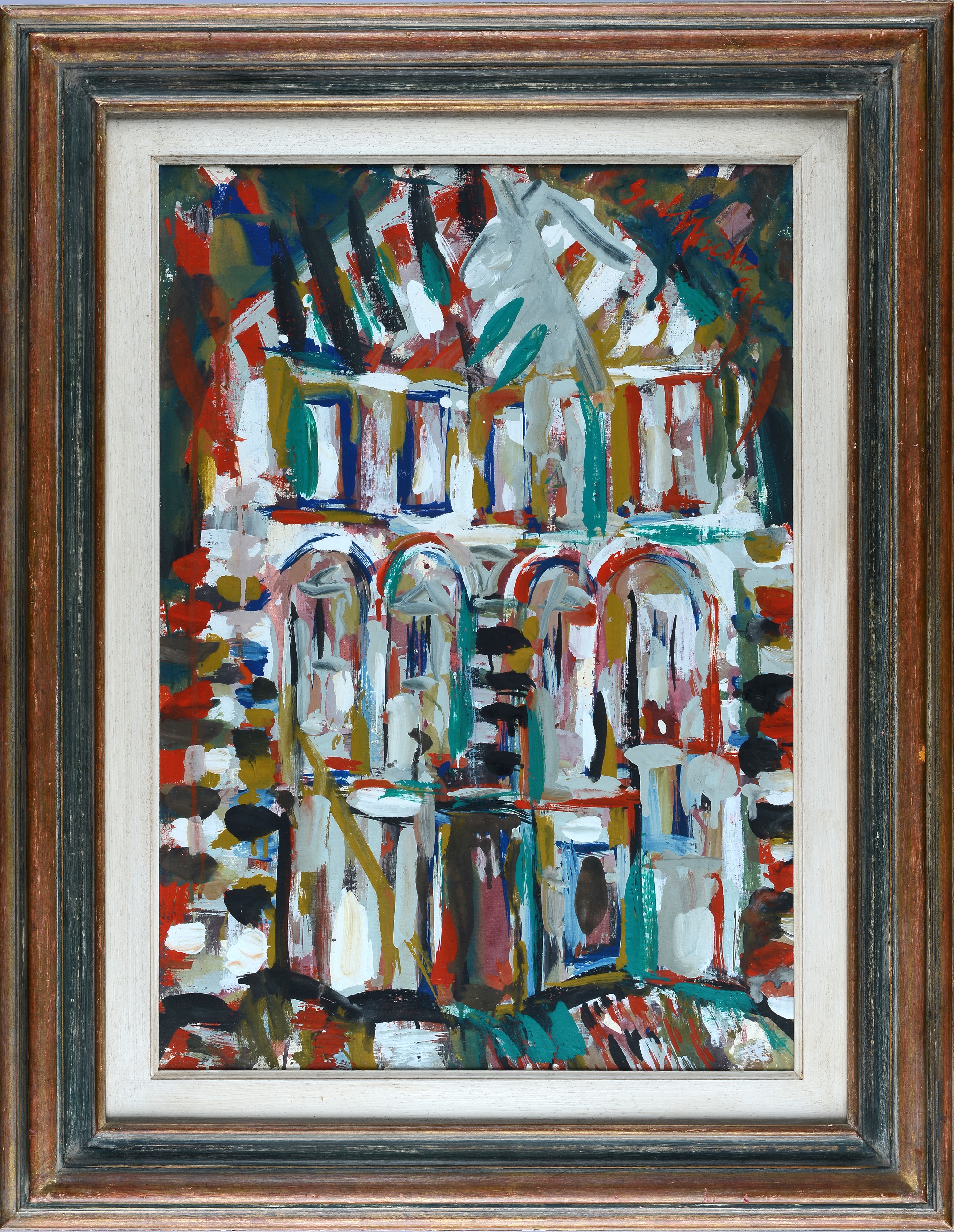Silvio Loffredo - Battistero, olio su cartone telato, 1974