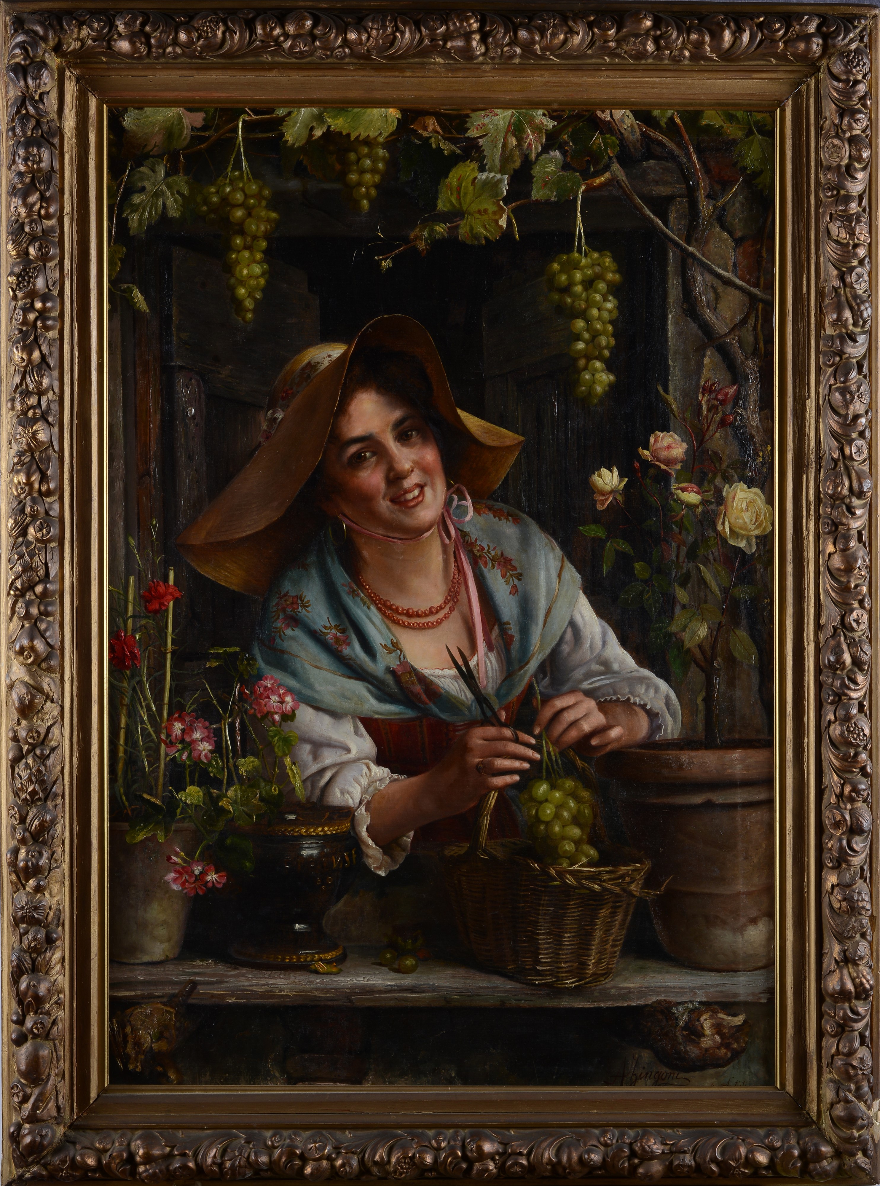 Sotto la pergola (giovane contadina)