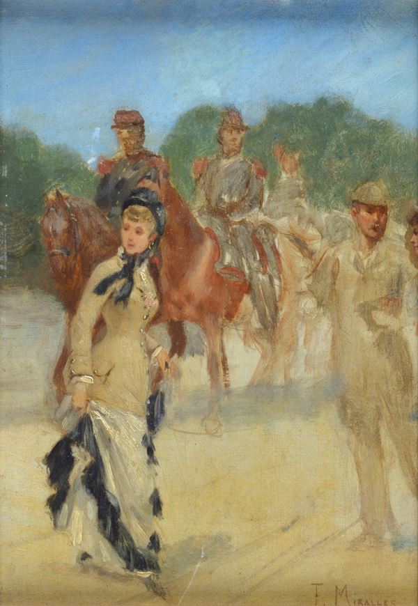 Attr. a Francesc Miralles i Galaup - Lady and soldiers