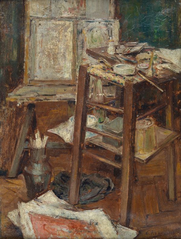 Attr. a Konstantin Alekseevič Korovin - The painter's studio