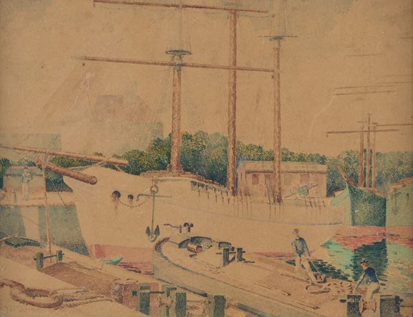 Attr. a Leon de Smet - Boats in port