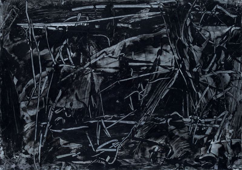 Emilio Vedova - Partitura (B 1/4), pittura su laminato, 1991