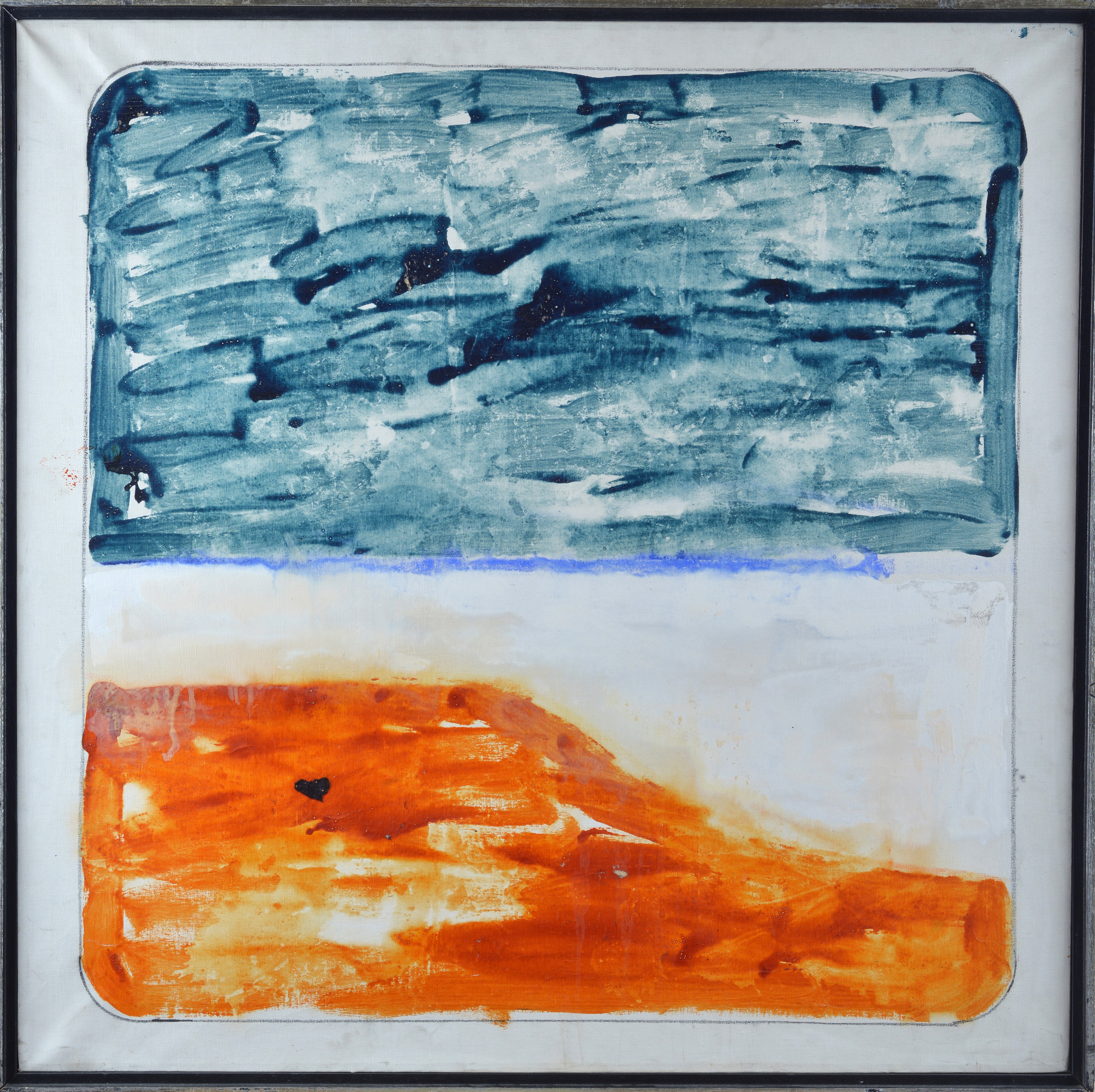 Mario Schifano - Senza titolo, smalto su tela 100x100 cm, Prima metà anni Settanta