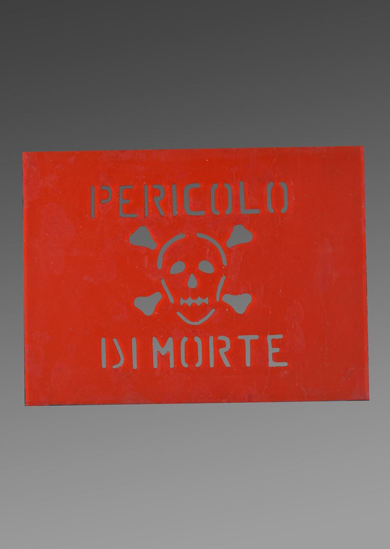 Michelangelo Pistoletto - Pericolo di morte, decalcomania serigrafica, 1971