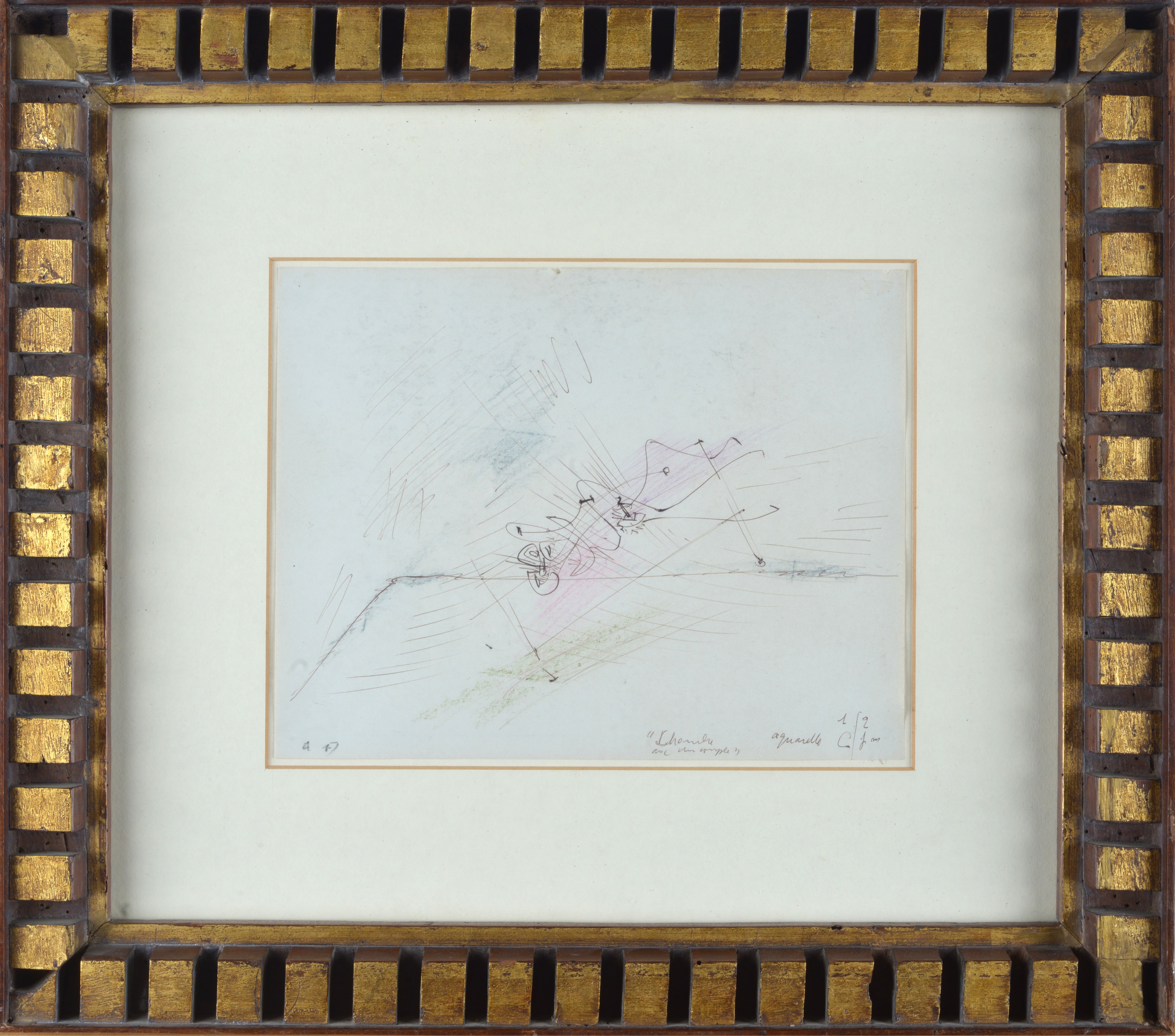 André Masson - Esquisse pour chambre avec un couple, tecnica mista su carta